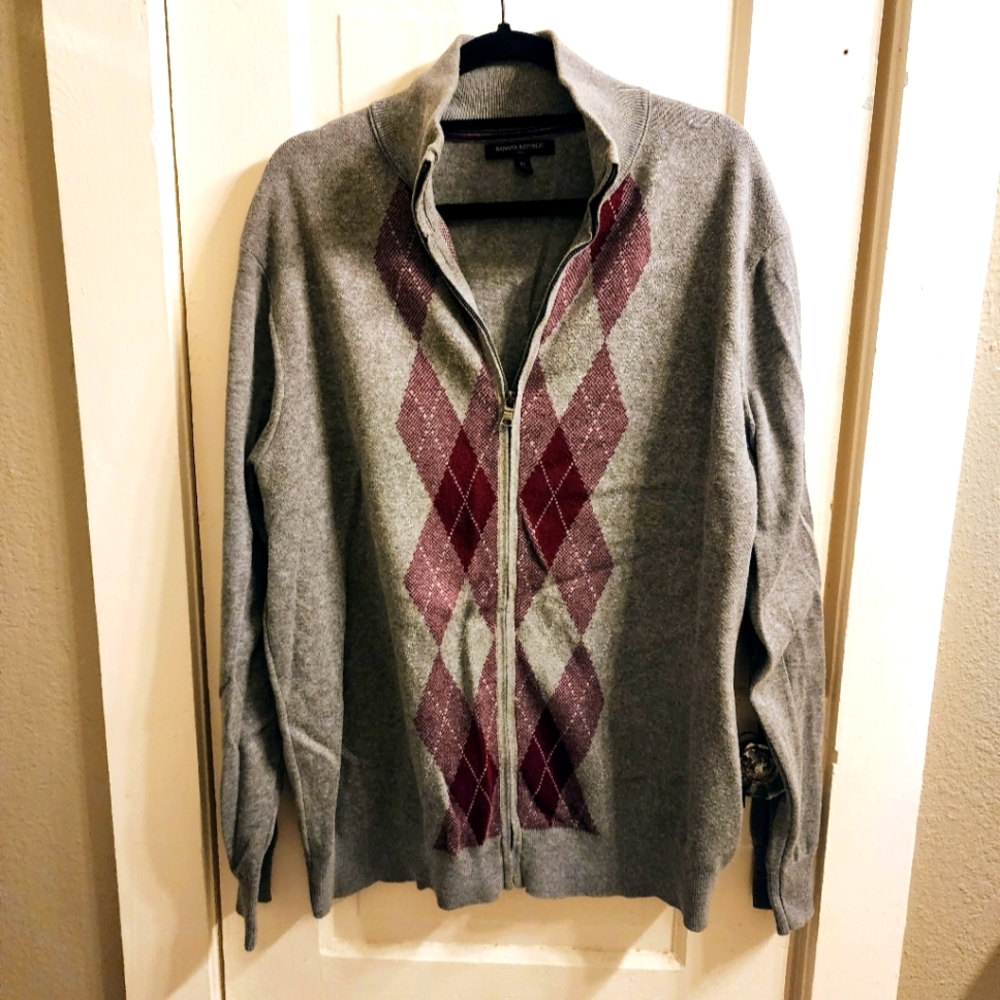 Men's Full Zip Sweater Banana Republic XL